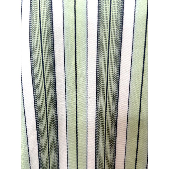 Charles Tweed Men’s Shirt Button Down Striped Long Sleeve XXL Green White Blue - Picture 10 of 12